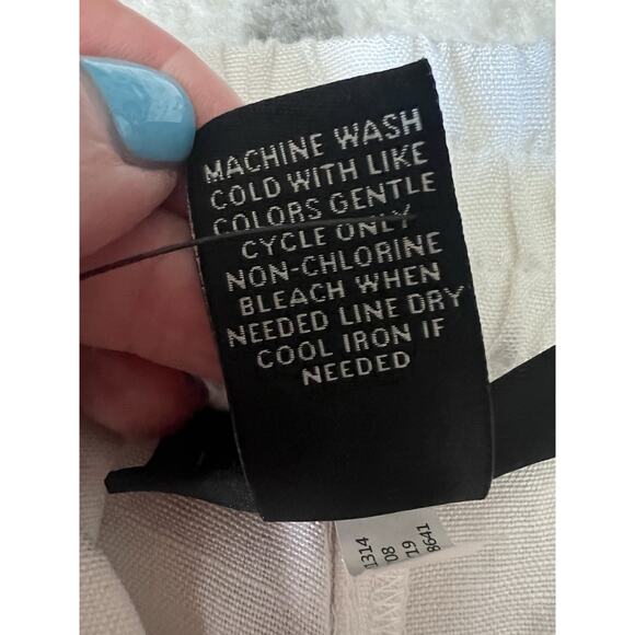 LANE BRYANT Plus White Linen Blend Lagenlook Wide Leg Pull On Pants - Picture 11 of 14